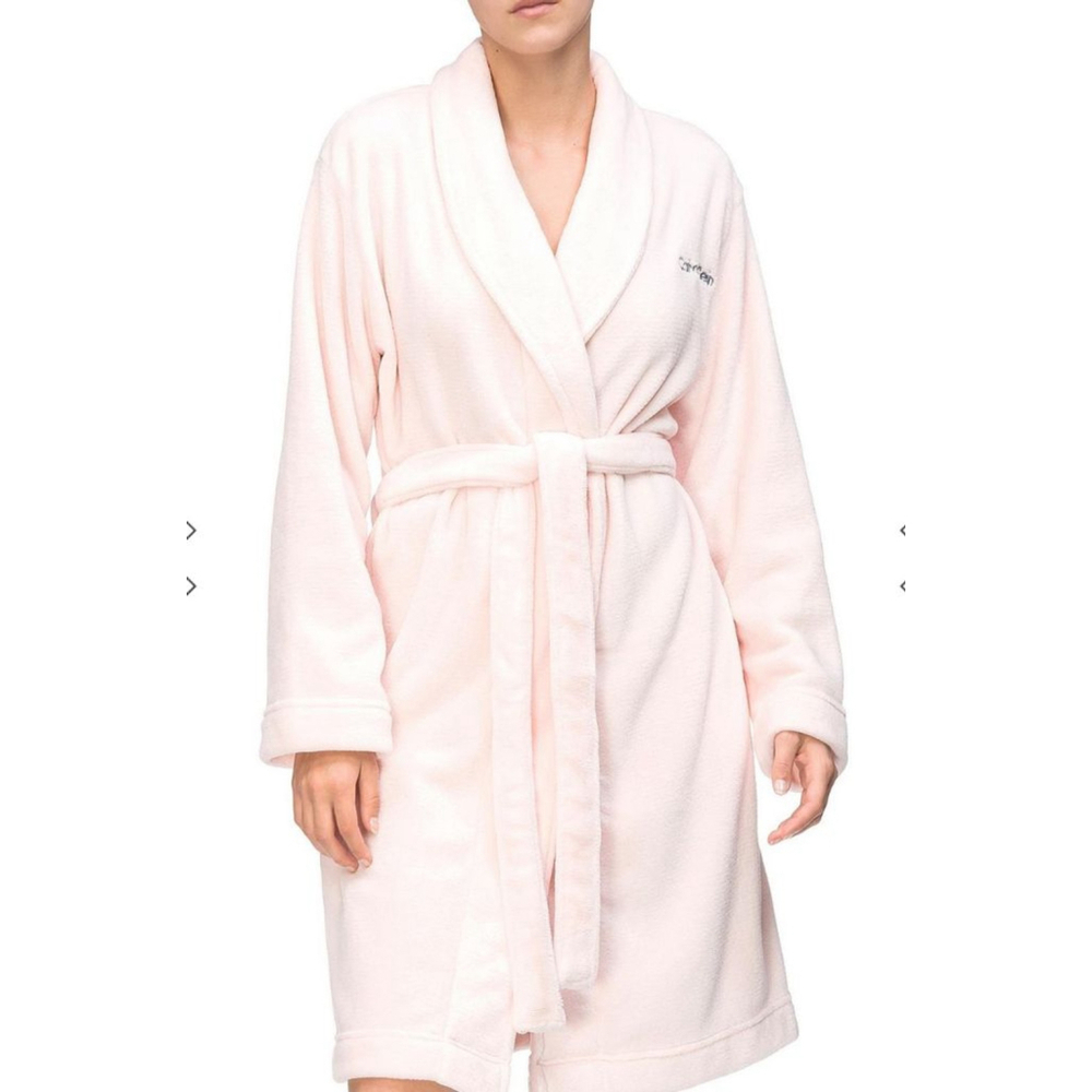 Women's Calvin Klein Pink & Grey Fleece Robe M/L